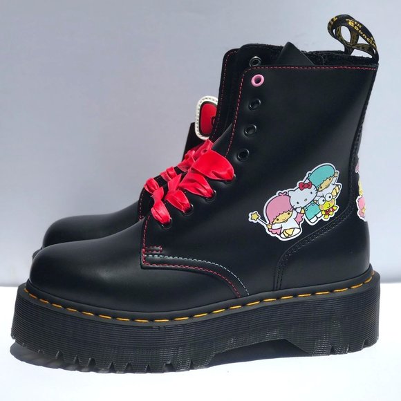 Dr. Martens Shoes - Dr Martens Black Hello Kitty & Friends Edition Jadon Boots (limited Edition)